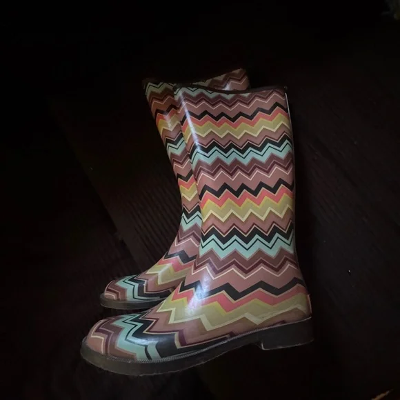 Missoni Target Colorful Zigzag Women's Rain Boots - Picture 6 of 7
